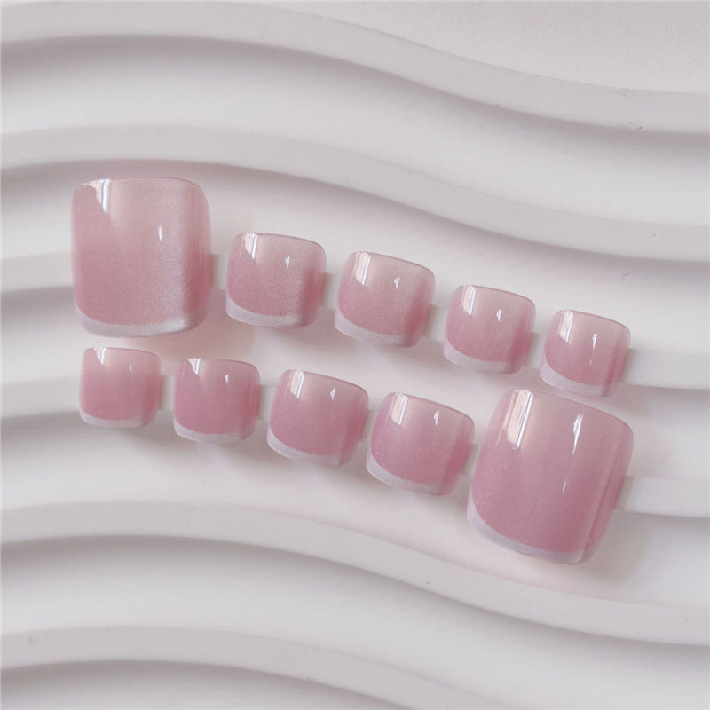 Elegant French Tip Press-On Toenails Acalora
