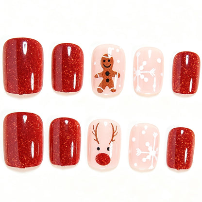 Festive Themed Press-On Nail Art Set Acalora