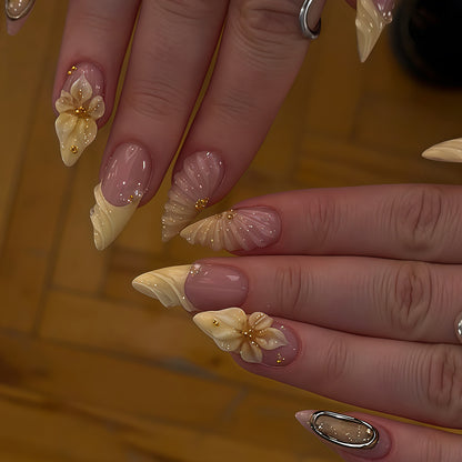 3D Floral Design Press-On Nail Set Acalora