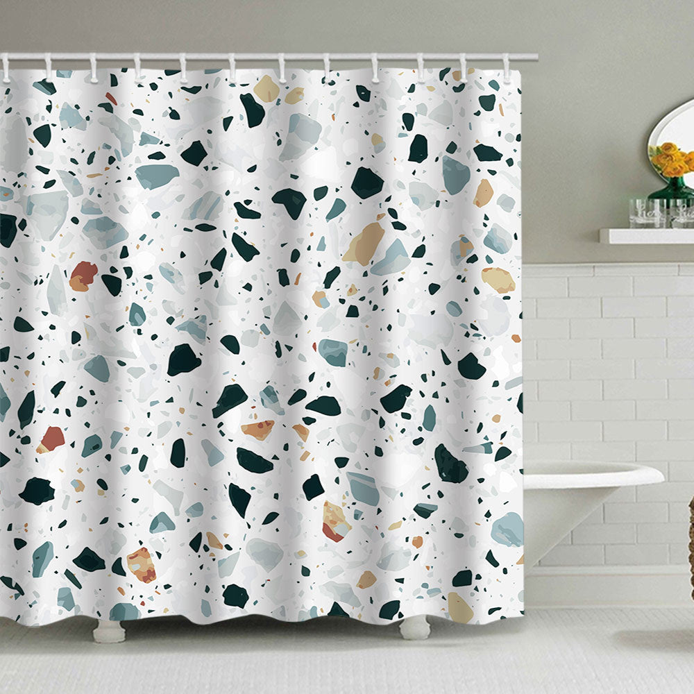 Stylish Terrazzo Print Shower Curtain