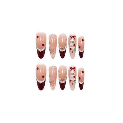 Artificial Christmas art nails with festive design Acalora