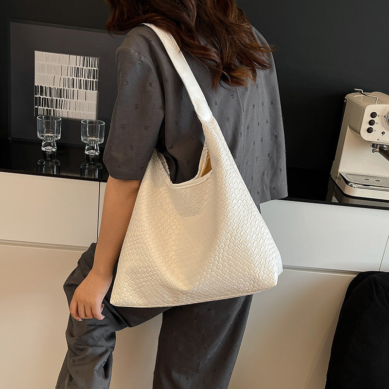 Sleek Textured Leather Hobo Handbag Acalora
