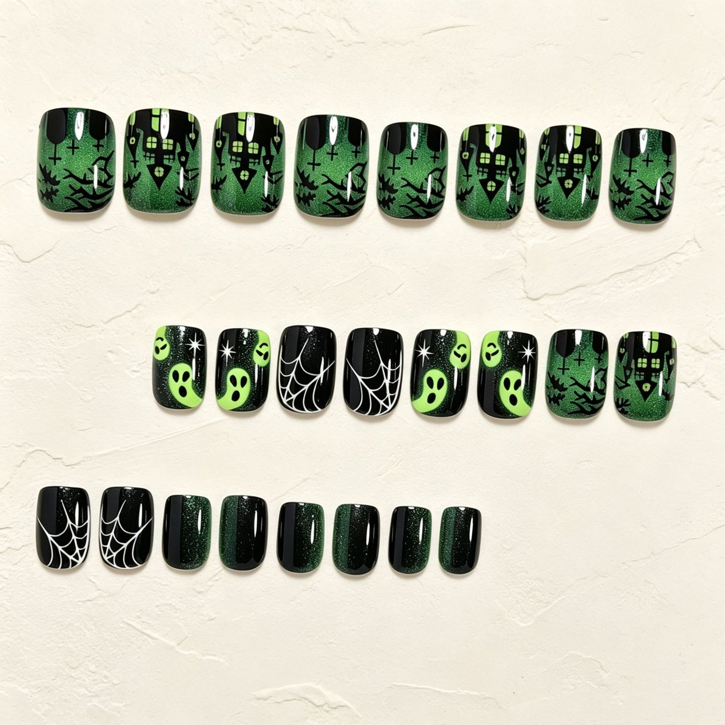 Halloween-Inspired Press-On Nail Art Set Acalora