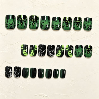 Halloween-Inspired Press-On Nail Art Set Acalora