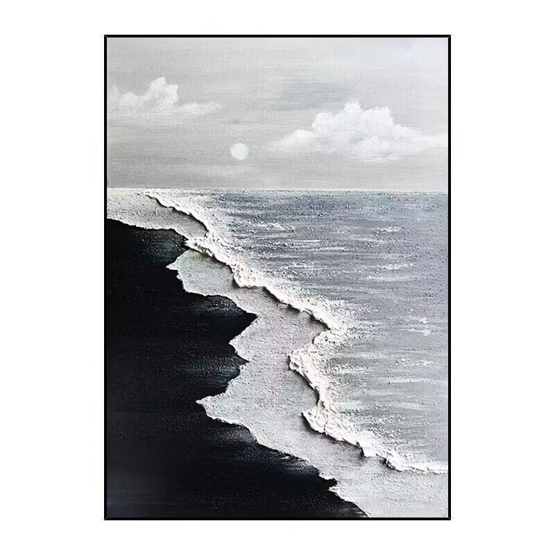 Textured Abstract Coastal Scene Canvas Artwork