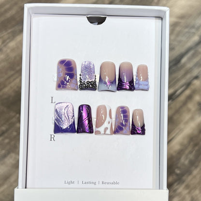 Playful Cartoon-Themed Press-On Nail Set Acalora