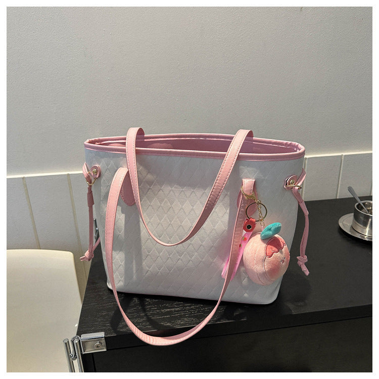Quilted Pattern Handheld Tote Bag Acalora