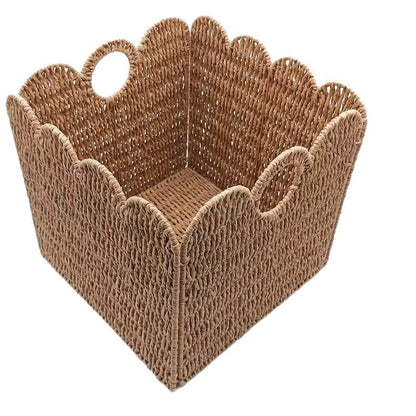 Decorative storage basket made of natural material Acalora