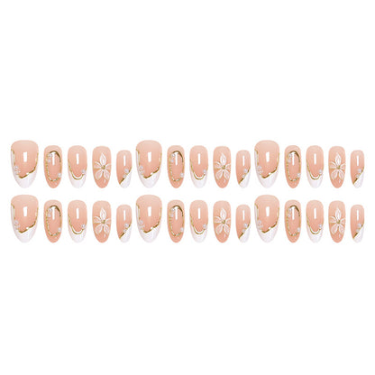 Artificial nail set with elegant floral design and glamorous 3D applications Acalora