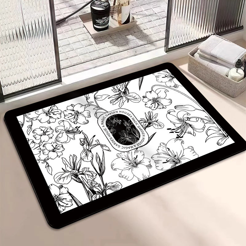Floral Print Bath Mat Acalora