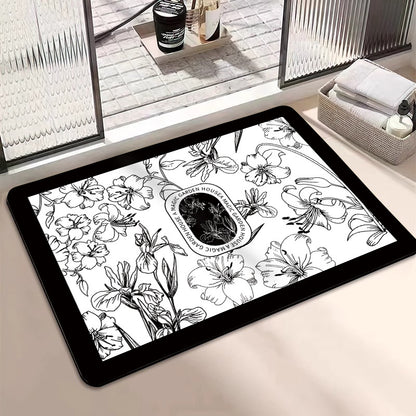 Floral Print Bath Mat Acalora
