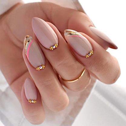 Elegant Press-On Nail Set with Floral Design Acalora