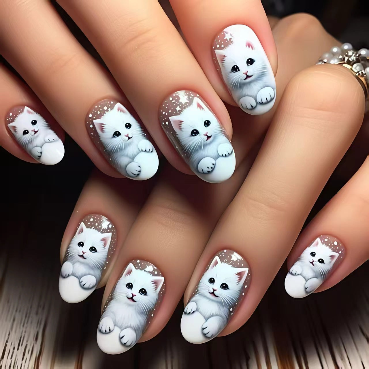 Playful Cat-Themed Nail Art Acalora