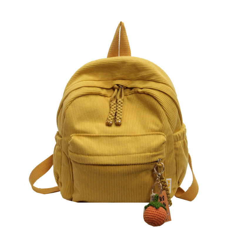 Corduroy Casual Mini School Backpack Bowlift