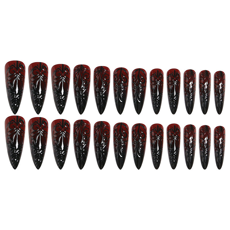 Artificial Nail Set with Elegant Floral Design Acalora