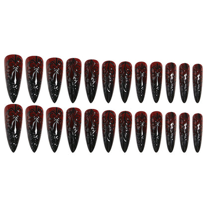 Artificial Nail Set with Elegant Floral Design Acalora