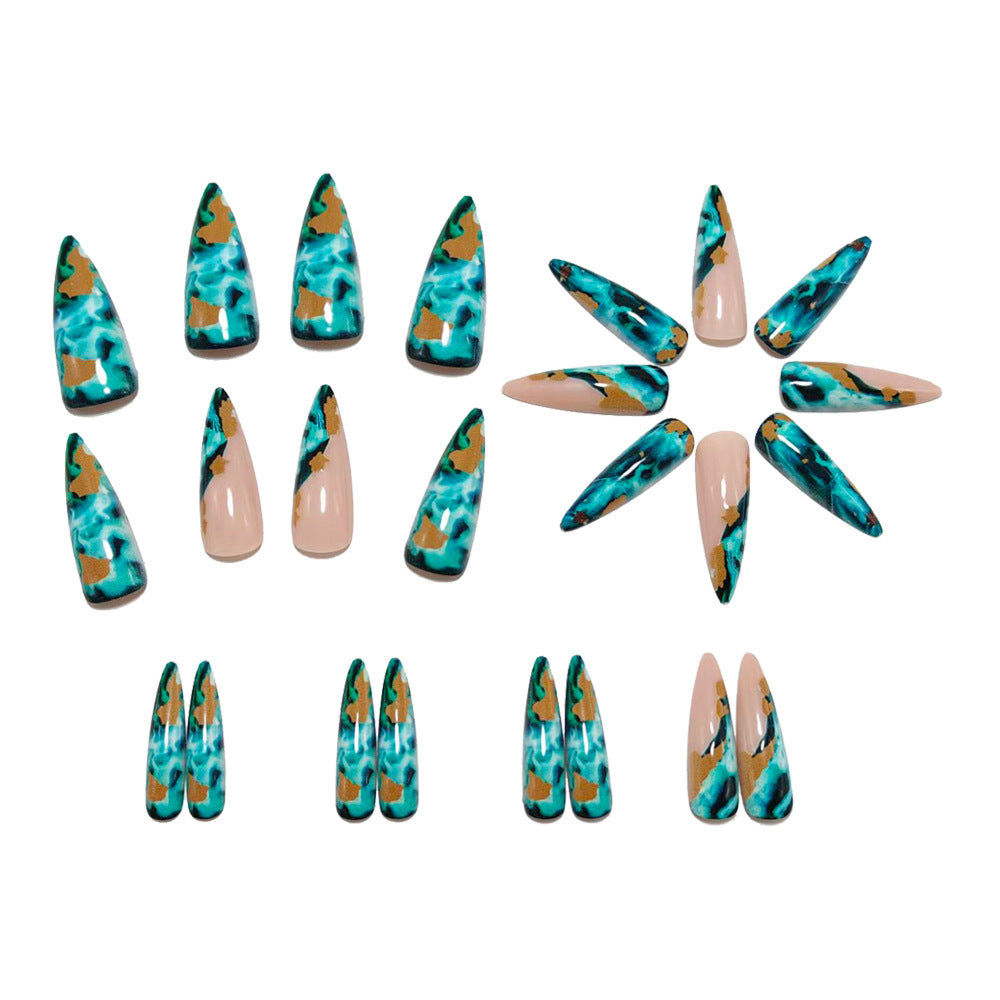 Luxury marble design artificial nails Acalora