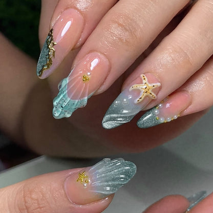 Decorative Press-On Nail Art Set with Unique Designs Acalora