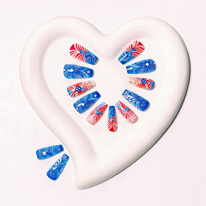Patriotic Nail Art Design Acalora