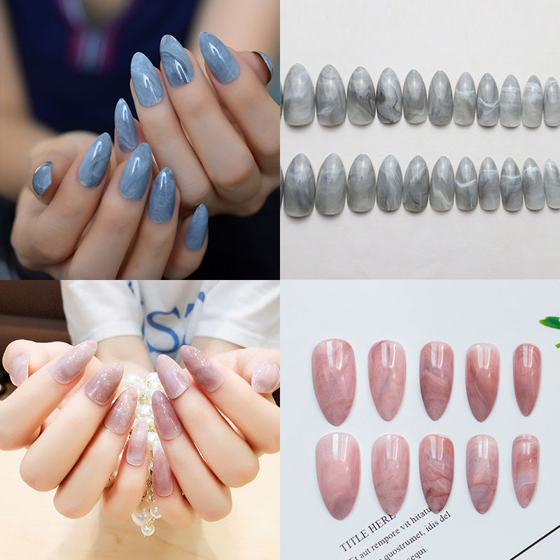 Elegant Marble Effect Press-On Nail Tips Acalora
