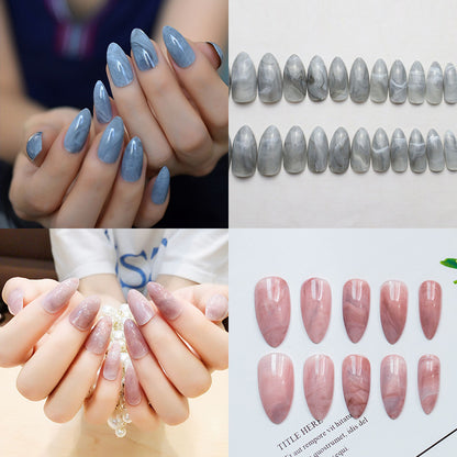 Elegant Marble Effect Press-On Nail Tips Acalora