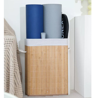 Stylish laundry container with practical lid and carrying handles Acalora