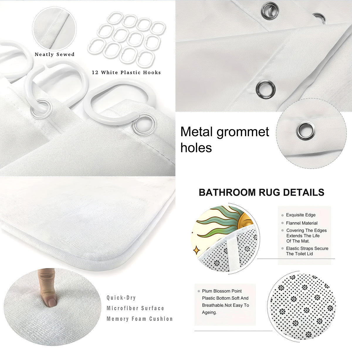 Celestial-Themed Four-Piece Bathroom Décor Set