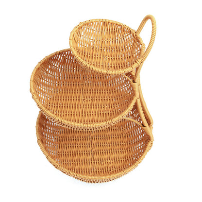Multi-Tiered Wicker Display Stand Acalora