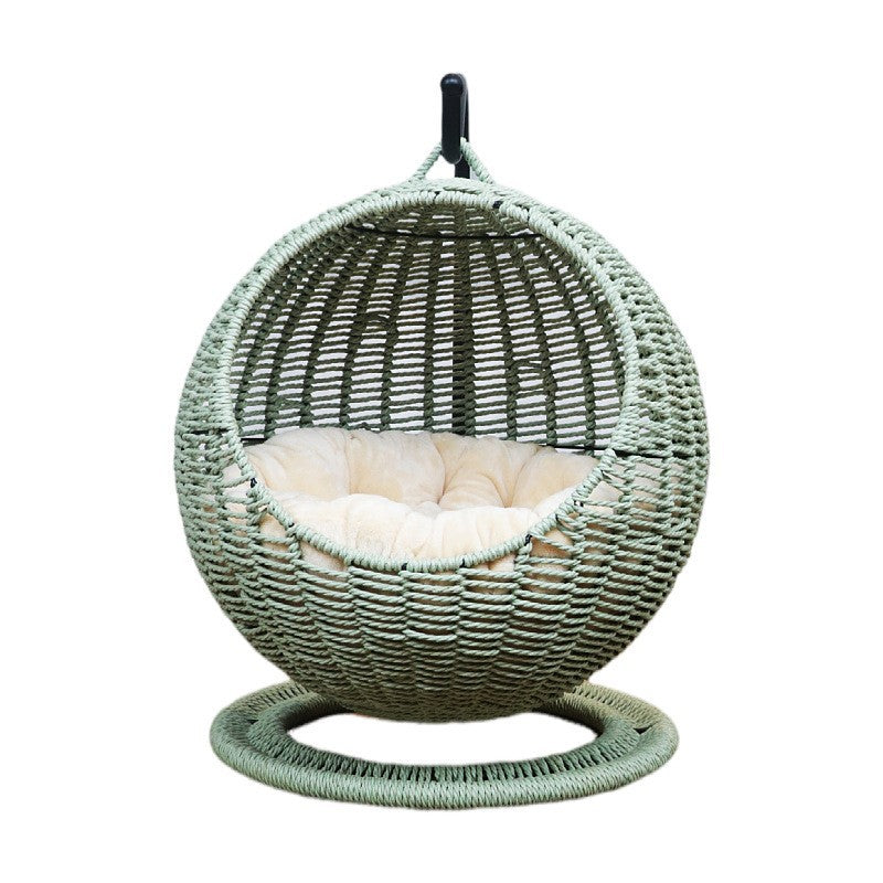 Hanging chair made of rattan with comfortable cushion Acalora