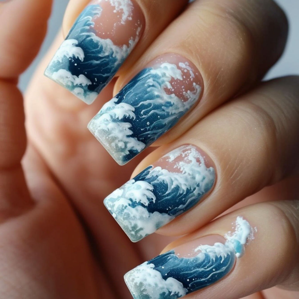 Nail art with wave pattern Acalora