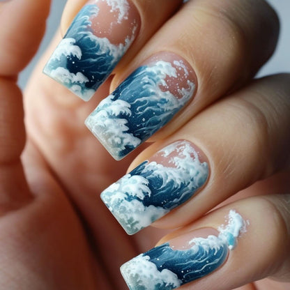 Nail art with wave pattern Acalora
