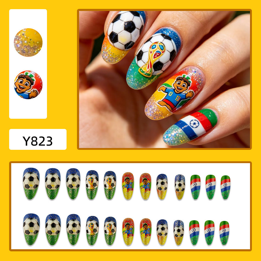 Artificial nails in football motif design Acalora