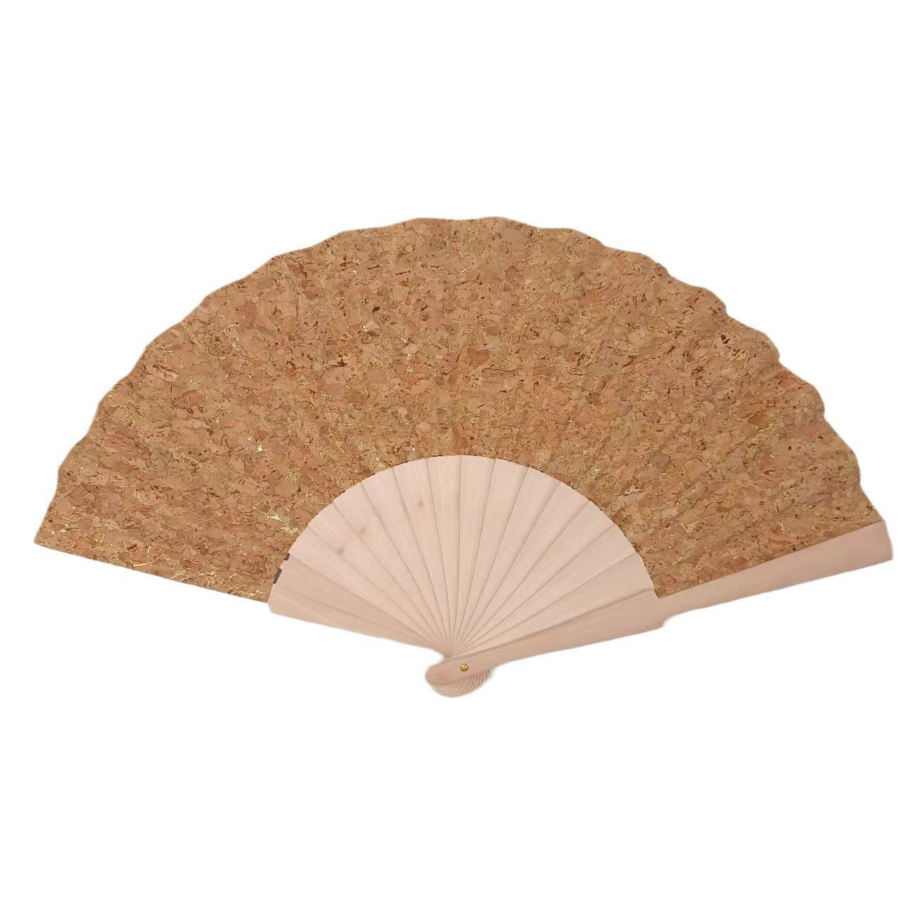 Ladies handcrafted fan made of cork and wood Bowlift