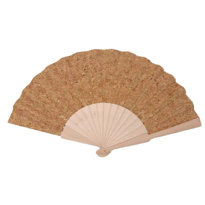 Ladies handcrafted fan made of cork and wood Bowlift