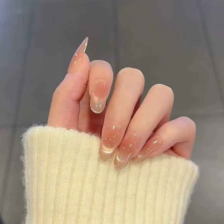 Artificial nails with elegant gloss and glitter accents Acalora