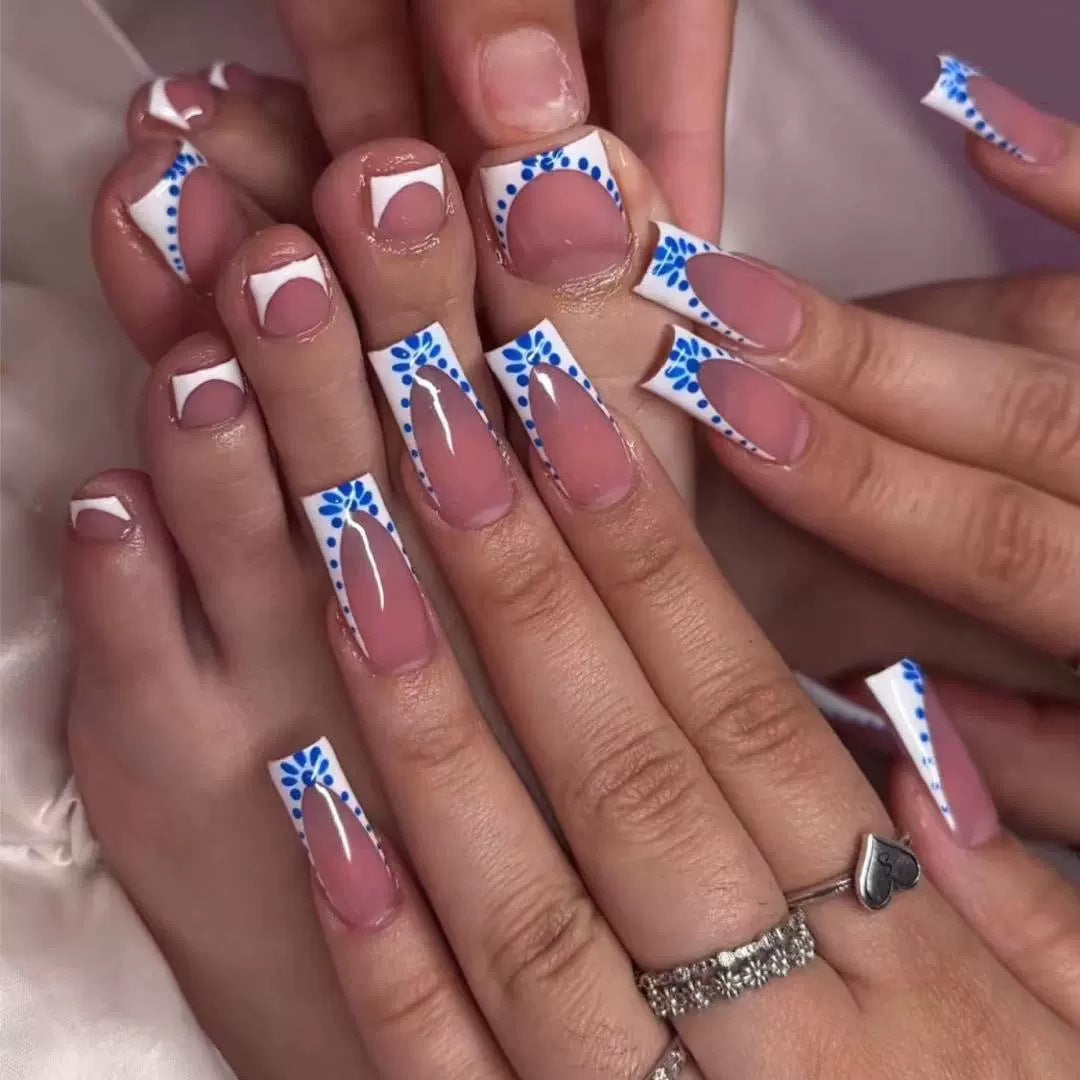 Artistic French Tip Nail Design Acalora