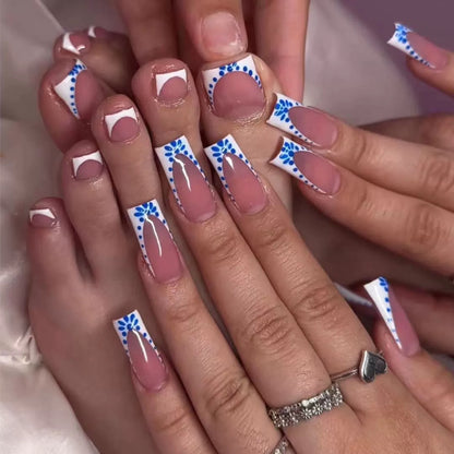 Artistic French Tip Nail Design Acalora