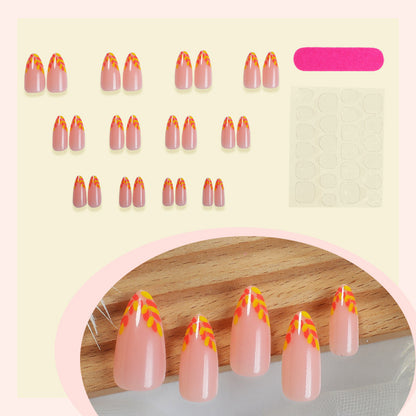 Floral Press-On Nail Set with Elegant Design Elements Acalora