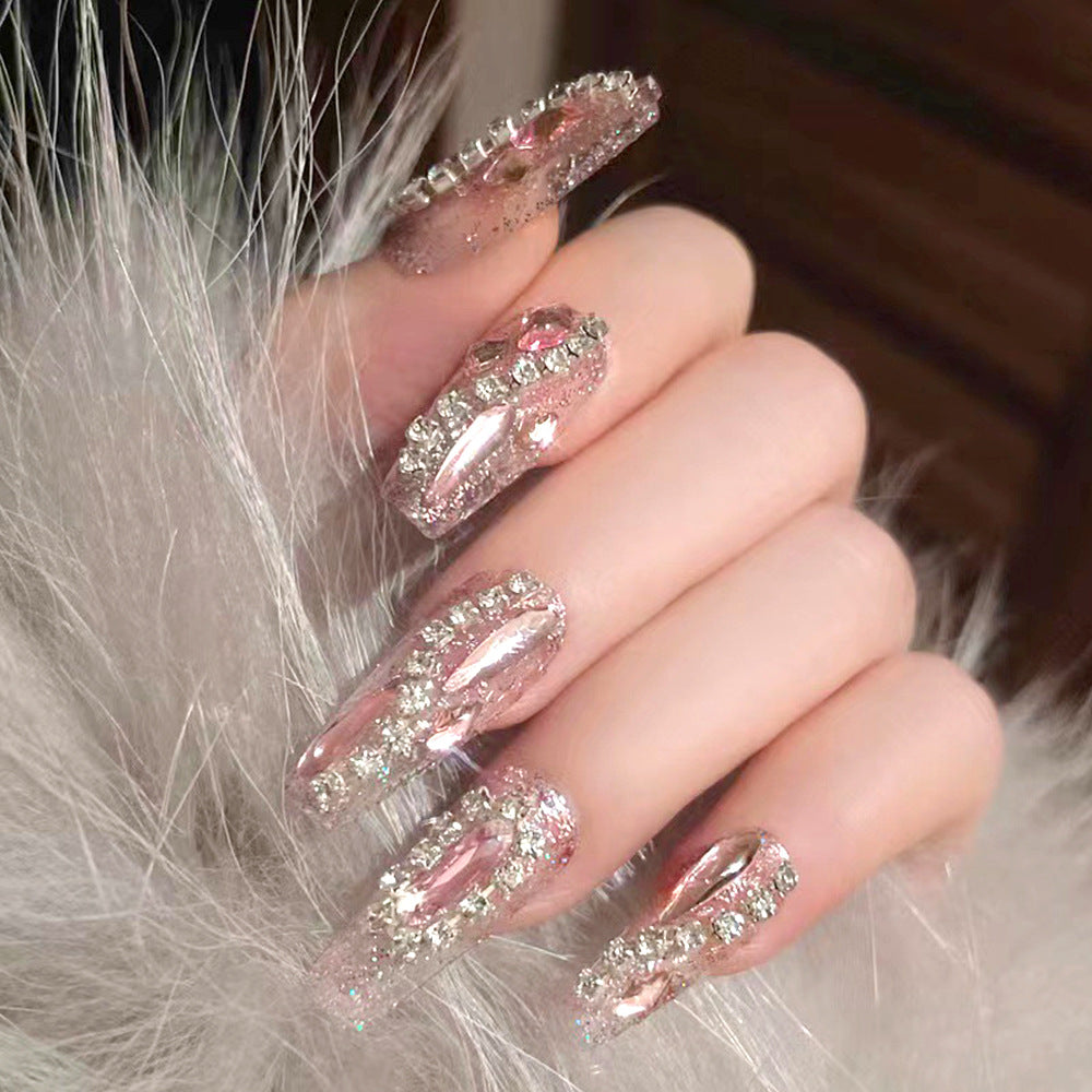 Glamorous Rhinestone-Decorated Press-On Nail Tips Acalora