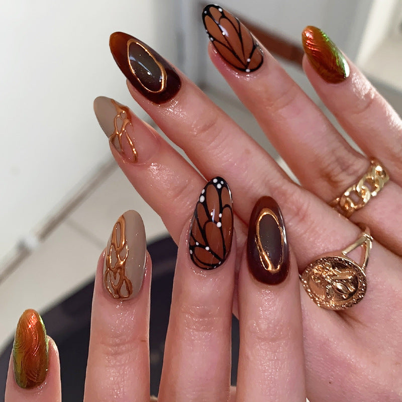 Elegant Artistic Press-On Nail Set Acalora