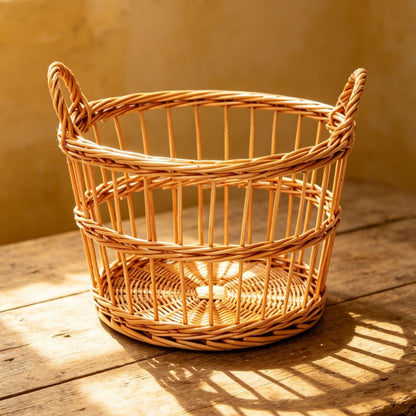 Handcrafted storage basket with weaving Acalora