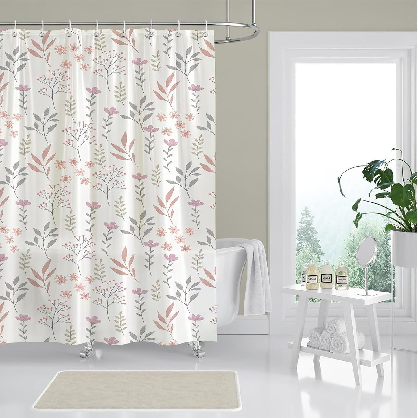 Floral Print Shower Curtain