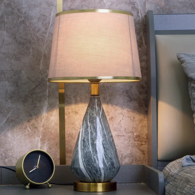 Elegant Marble Base Nightstand Lamp