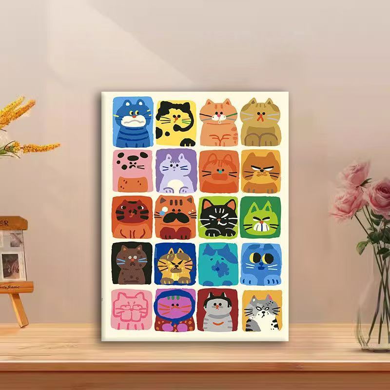 Playful Cat Comic Canvas Art