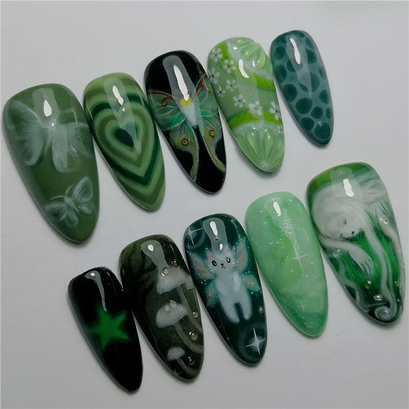 Artistic Cartoon-Themed Press-On Nail Art Set Acalora