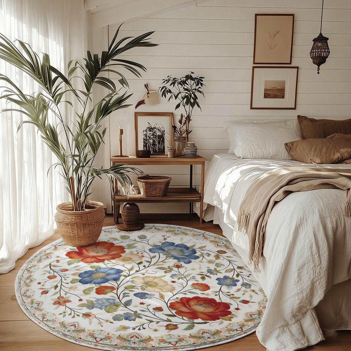 Unisex Floral Pattern Area Rug