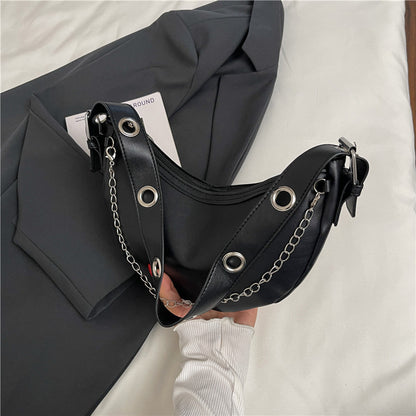 Modern Chain-Handled Hobo Bag Acalora