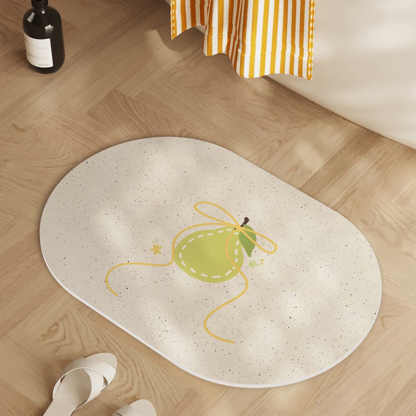 Playful Lemon-Themed Bath Mat