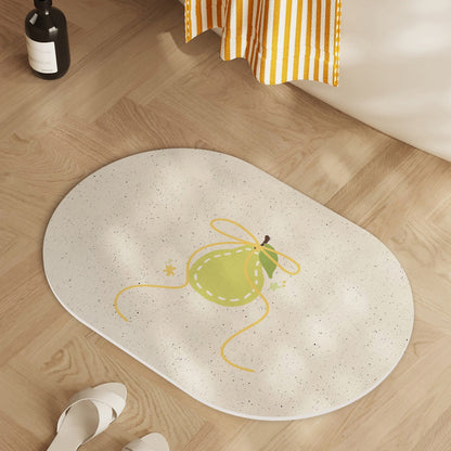 Playful Lemon-Themed Bath Mat