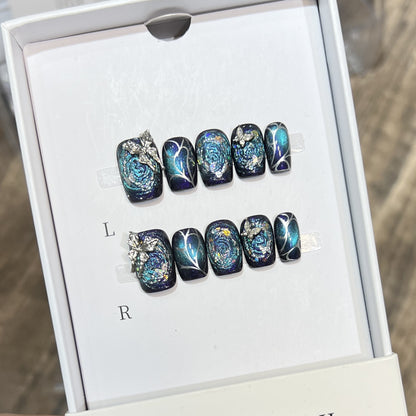 Galaxy-Themed Nail Art Extensions Acalora